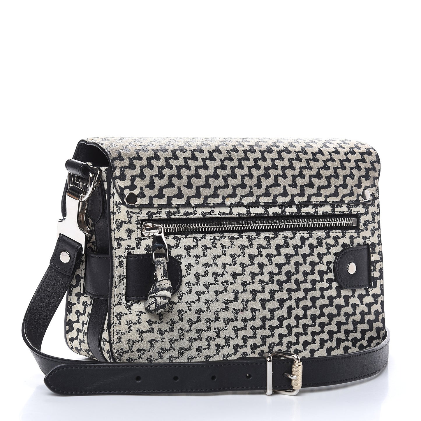 Suede Tweed Print Mini PS11 Classic Shoulder Bag Off White
