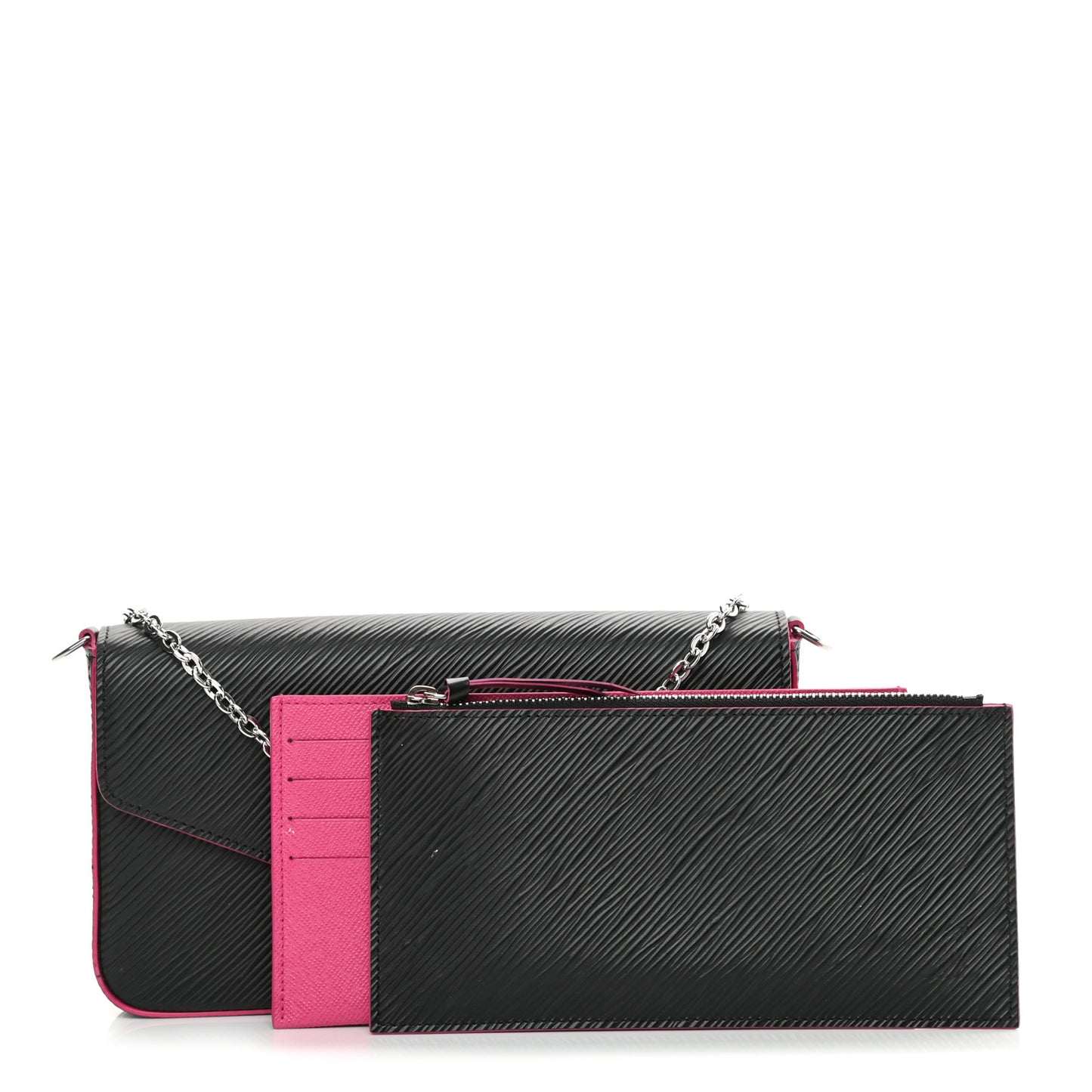 Epi Pochette Felicie Black Hot Pink