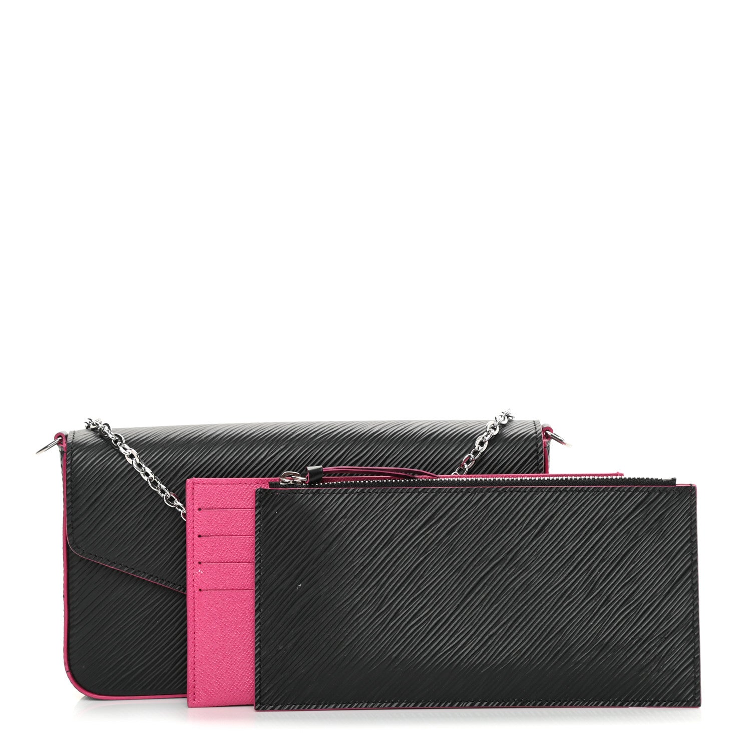 Louis Vuitton Epi Pochette Felicie Black Hot Pink 1 of 18