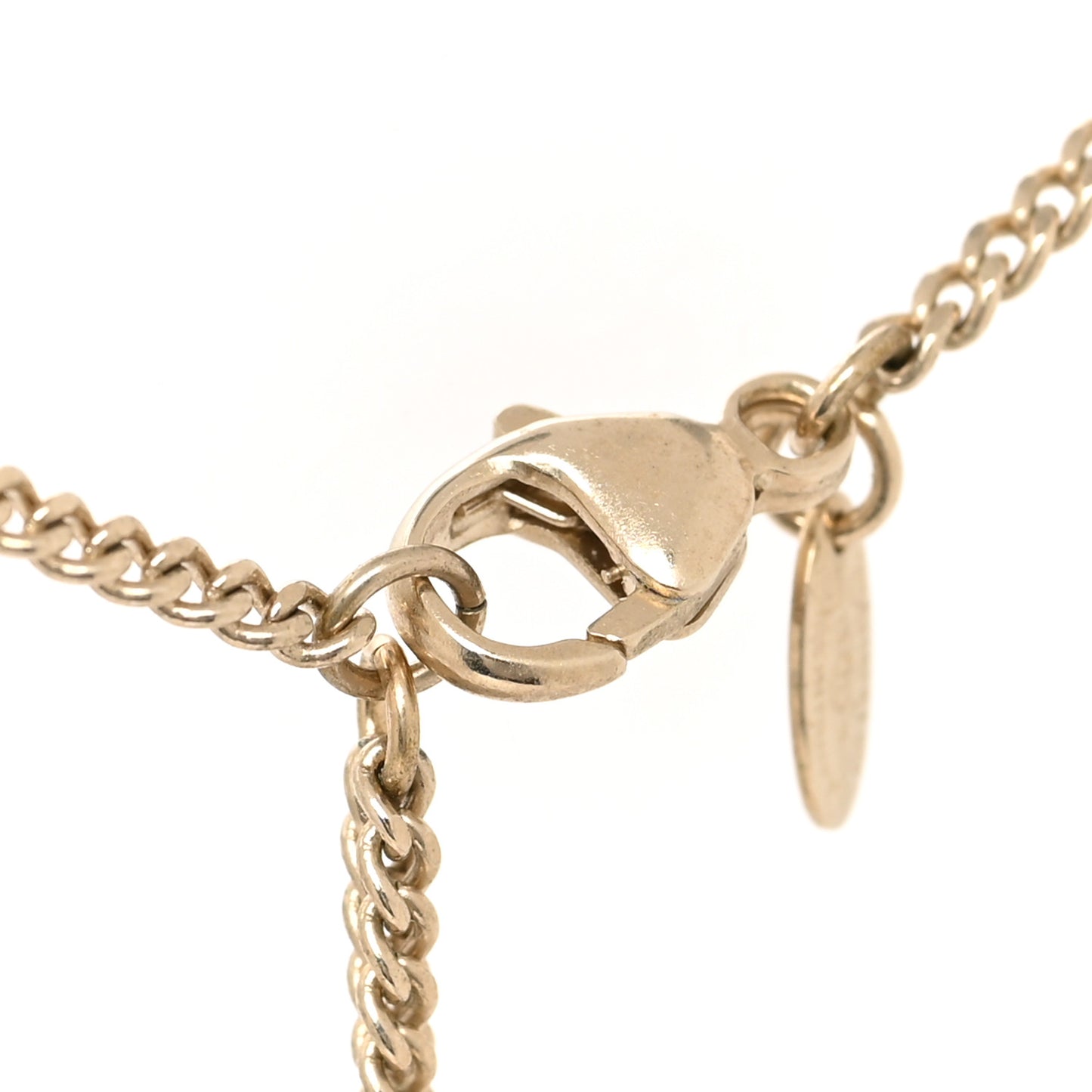 Pearl CC Drop Necklace Gold