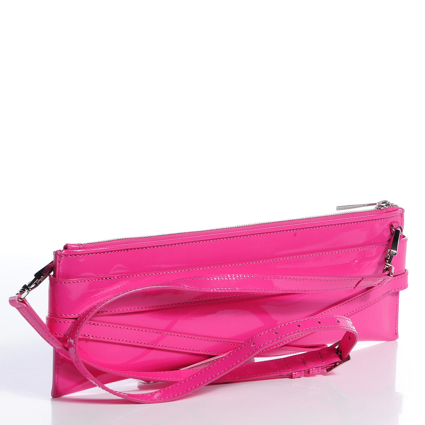 Patent Bridle Calfskin Parmoor Clutch Bag Pink