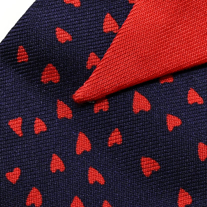 Christian Dior Silk Hearts Mitzah Scarf Navy Blue Red 5 of 5