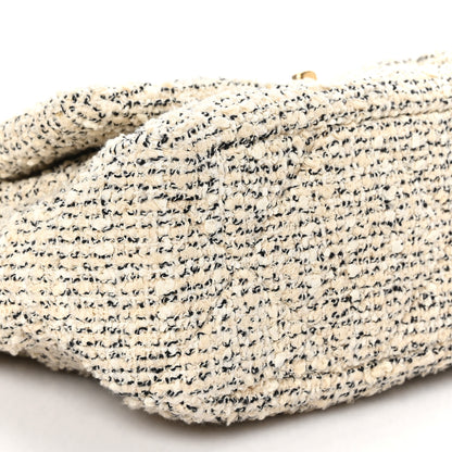 Chanel Tweed Quilted Large Chanel 19 Flap Ecru Black 9 of 11