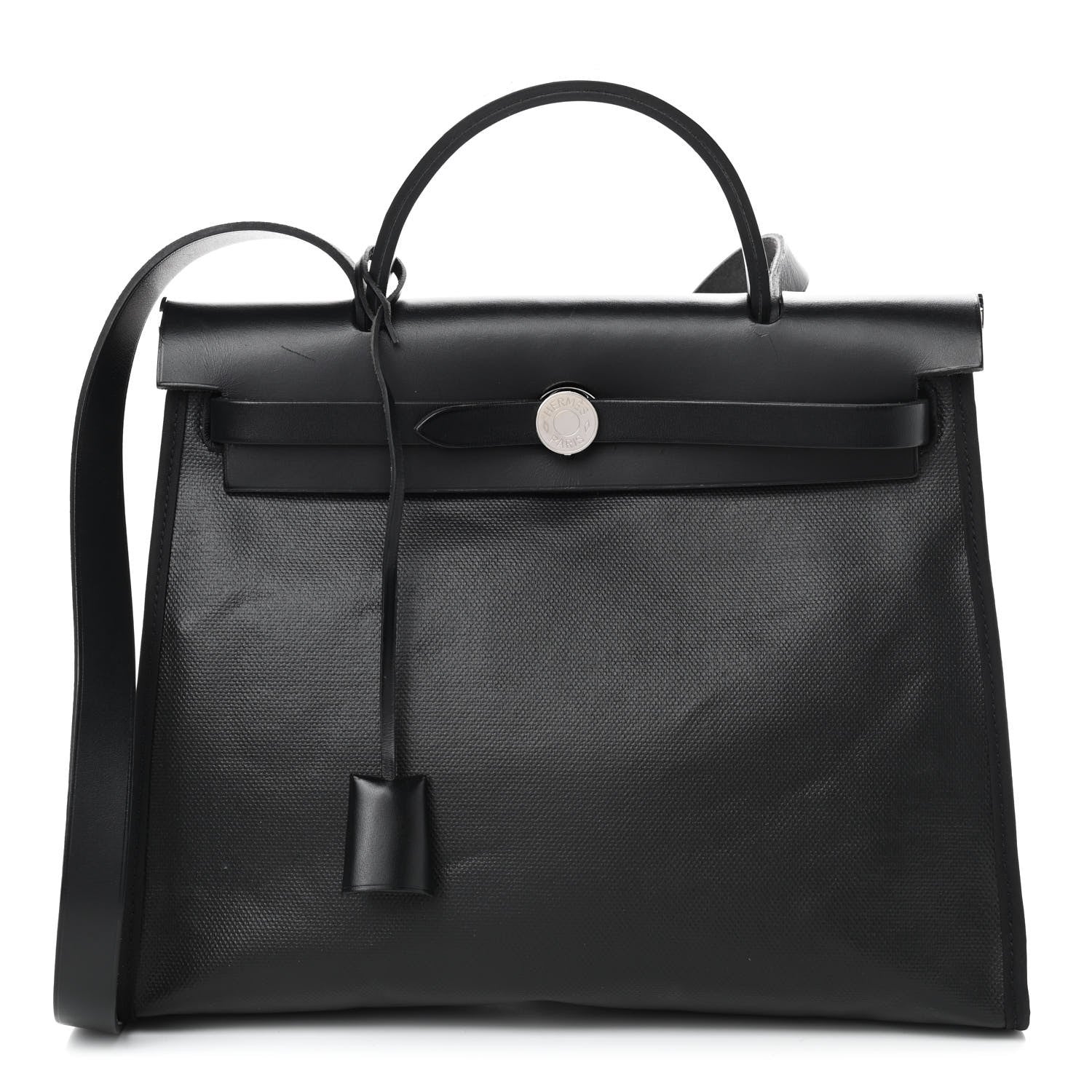 Hermes Toile H Berline Vache Hunter Herbag Zip PM 31 Black Ecru 3 of 11