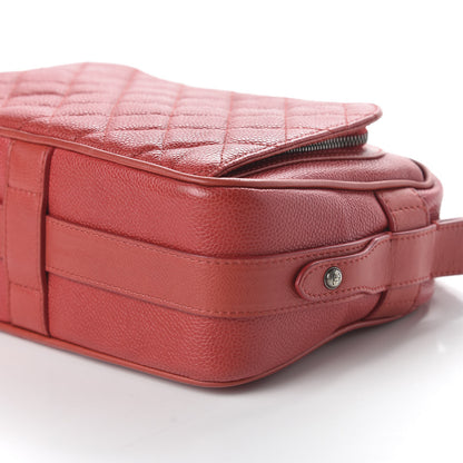 Chanel Caviar Quilted Medium Business Trip Camera Bag Red 6 of 11