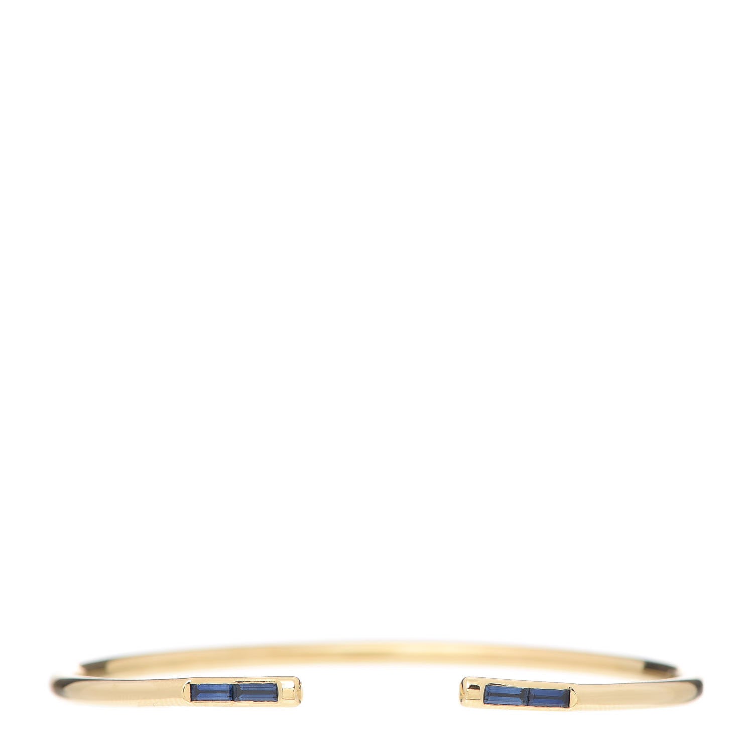 Tiffany 18K Yellow Gold Blue Sapphire Sparklers Wire Cuff Bracelet 1 of 5