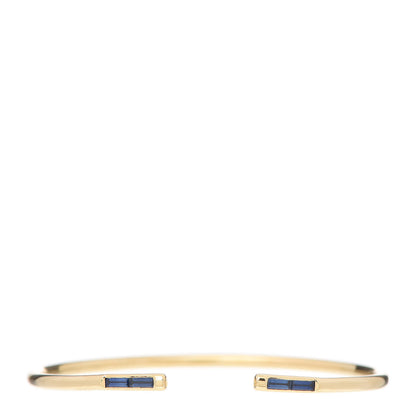 Tiffany 18K Yellow Gold Blue Sapphire Sparklers Wire Cuff Bracelet 1 of 5