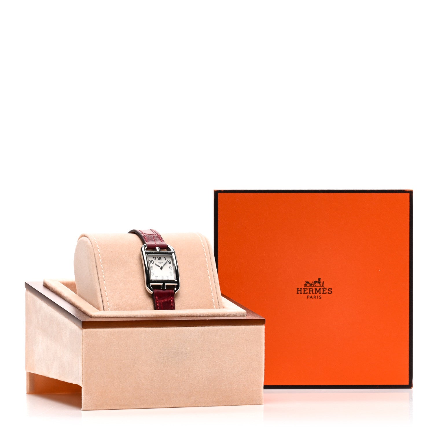 Hermes Stainless Steel Alligator 23mm Cape Cod Quartz Watch Braise 5 of 5