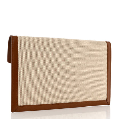 Saint Laurent Canvas Uptown Pouch Natural Beige Brick 3 of 8