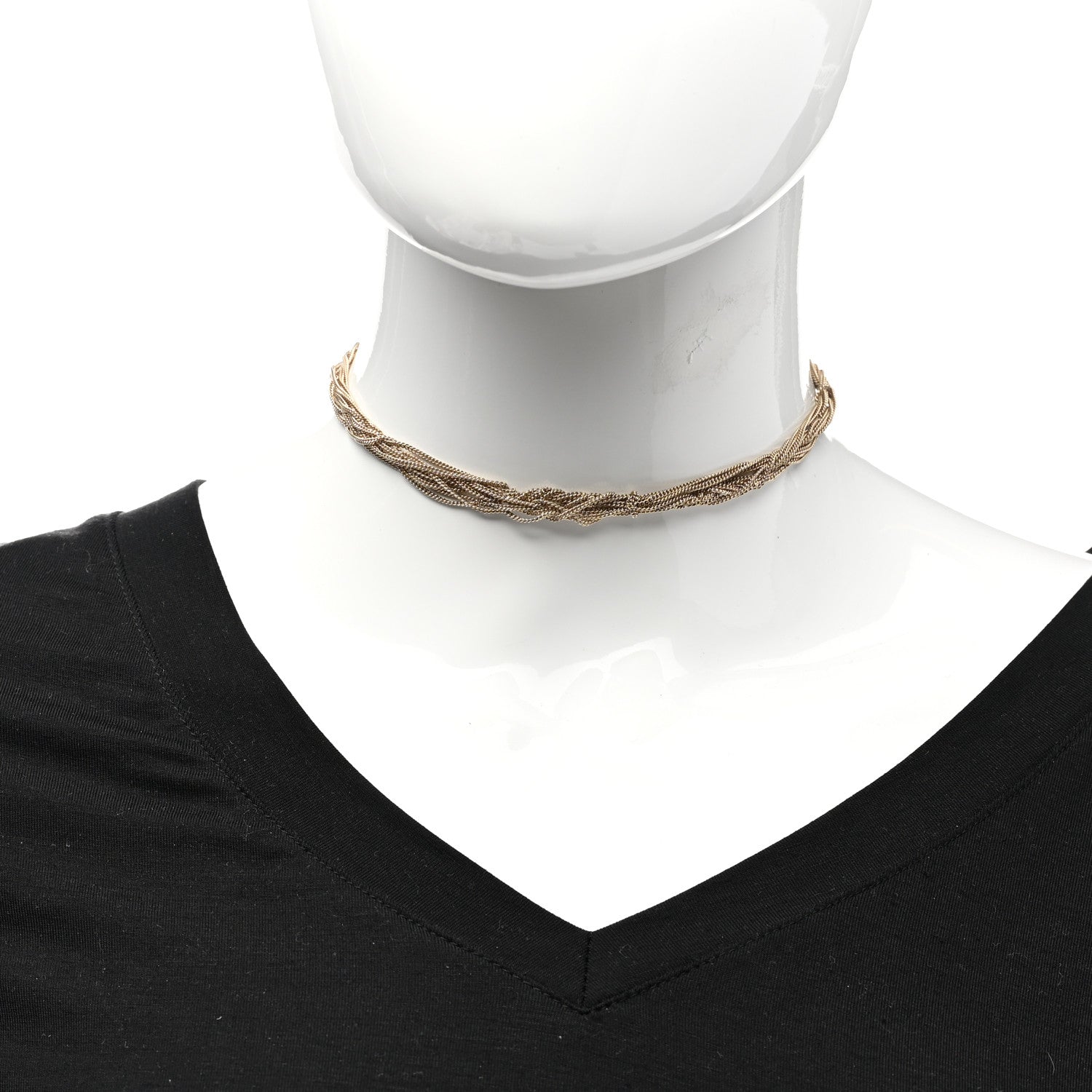 Saint Laurent Lou Lou Twisted Chains Necklace Gold 2 of 5
