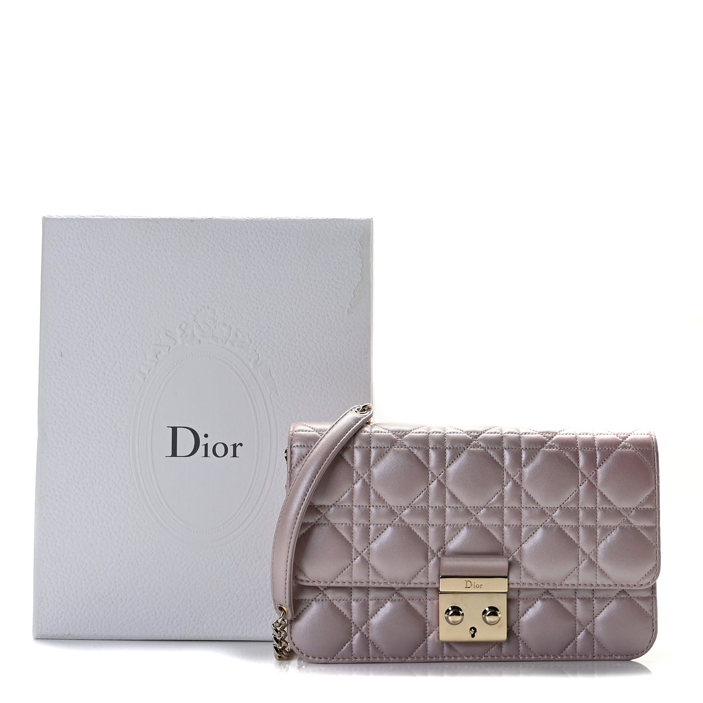 Pearly Lambskin Cannage Miss Dior Promenade Pouch Lotus