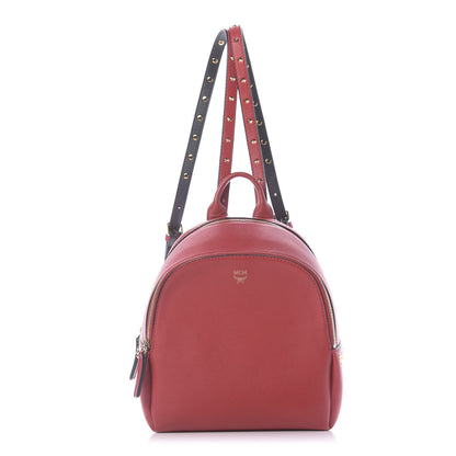 MCM Calfskin Mini Duchess Polke Studs Backpack Red 1 of 14
