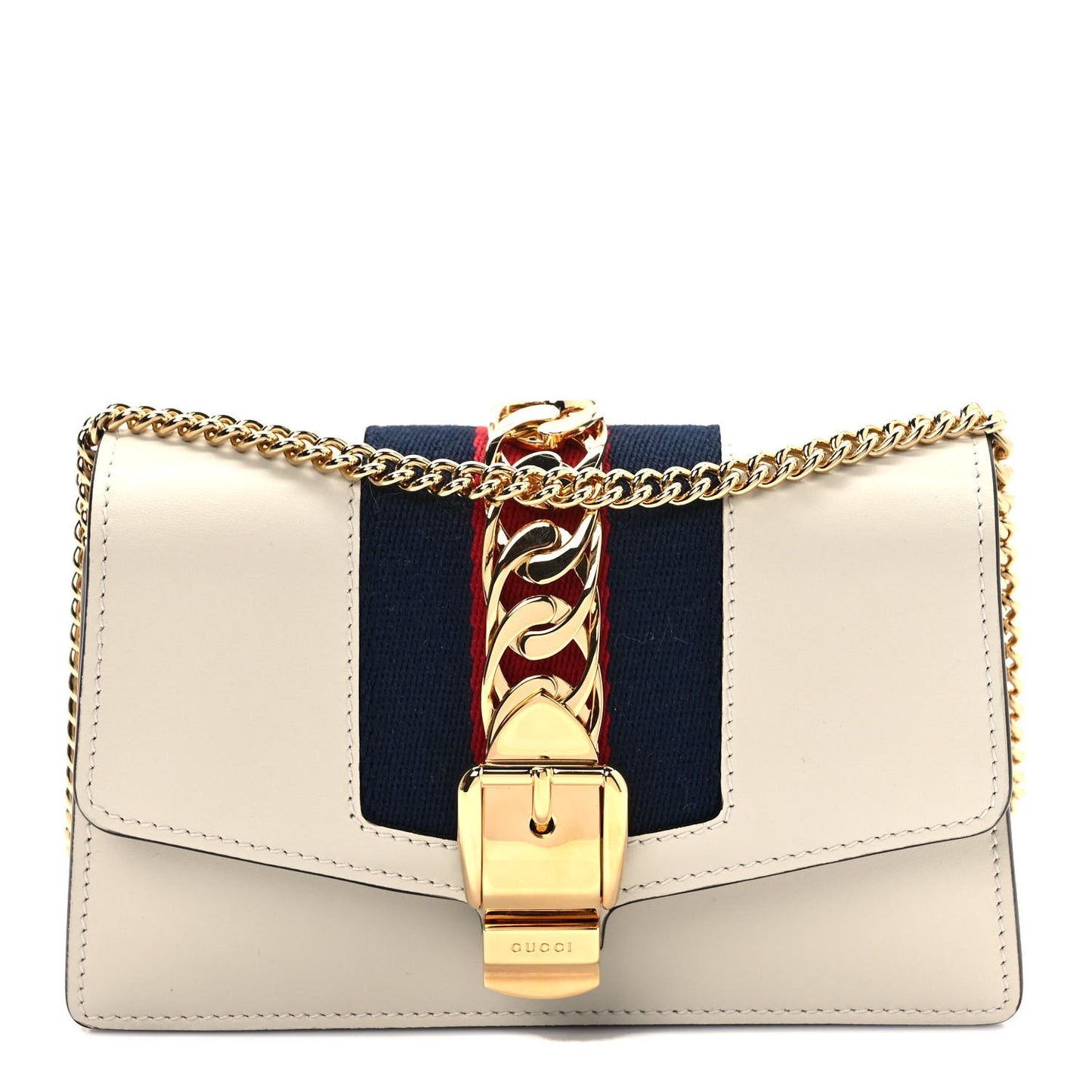 Calfskin Super Mini Sylvie Chain Shoulder Bag White