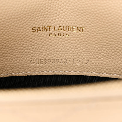 Saint Laurent Grain De Poudre Matelasse Chevron Monogram Envelope Chain Wallet Nude Powder 7 of 10