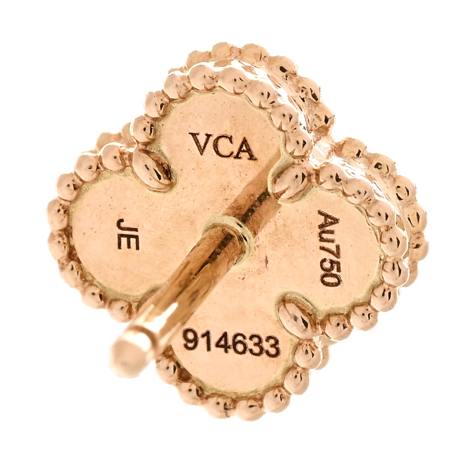 Van Cleef & Arpels VAN CLEEF & ARPELS 18K Rose Gold Carnelian Sweet Alhambra Earrings 4 of 6