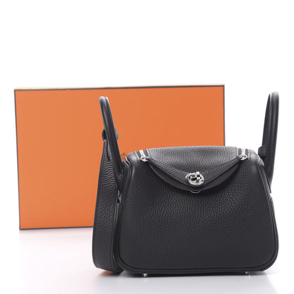 Hermes Taurillon Clemence Mini Lindy 20 Black 11 of 11