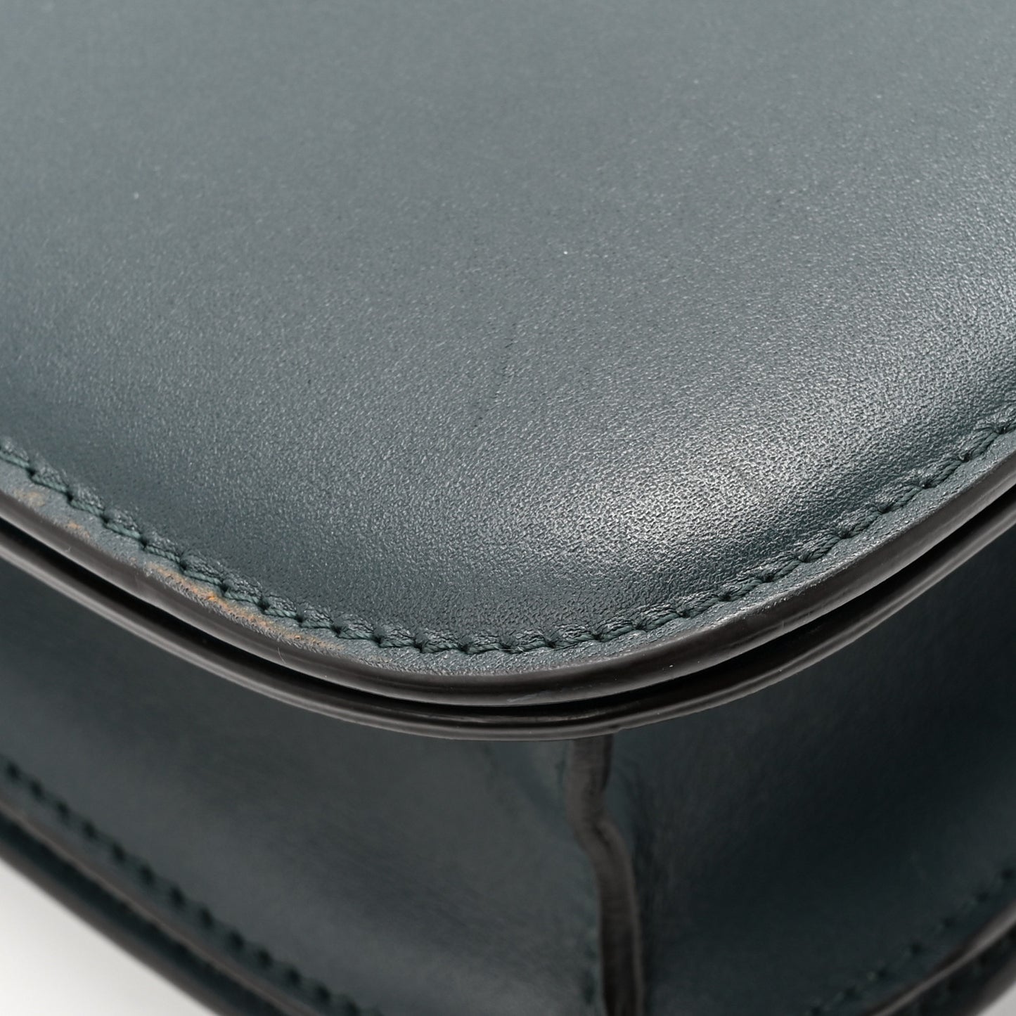 Box Calfskin Medium Classic Box Flap Bag Dark Green