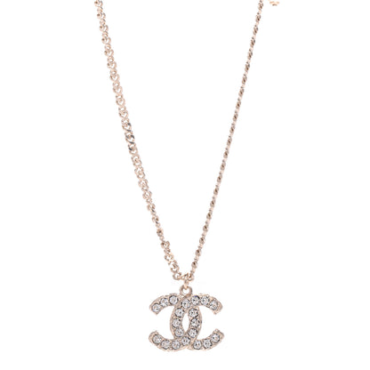 Chanel Pearl Crystal CC Pendant Necklace Gold 1 of 5