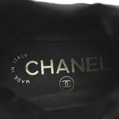Chanel Lambskin Patent CC Cap Toe Quilted Short Platform Boots 39.5 Black 9 of 12