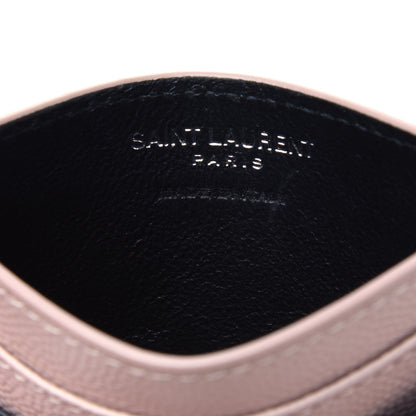 Saint Laurent Grain De Poudre Matelasse Chevron Monogram Credit Card Case Marble Pink 6 of 8