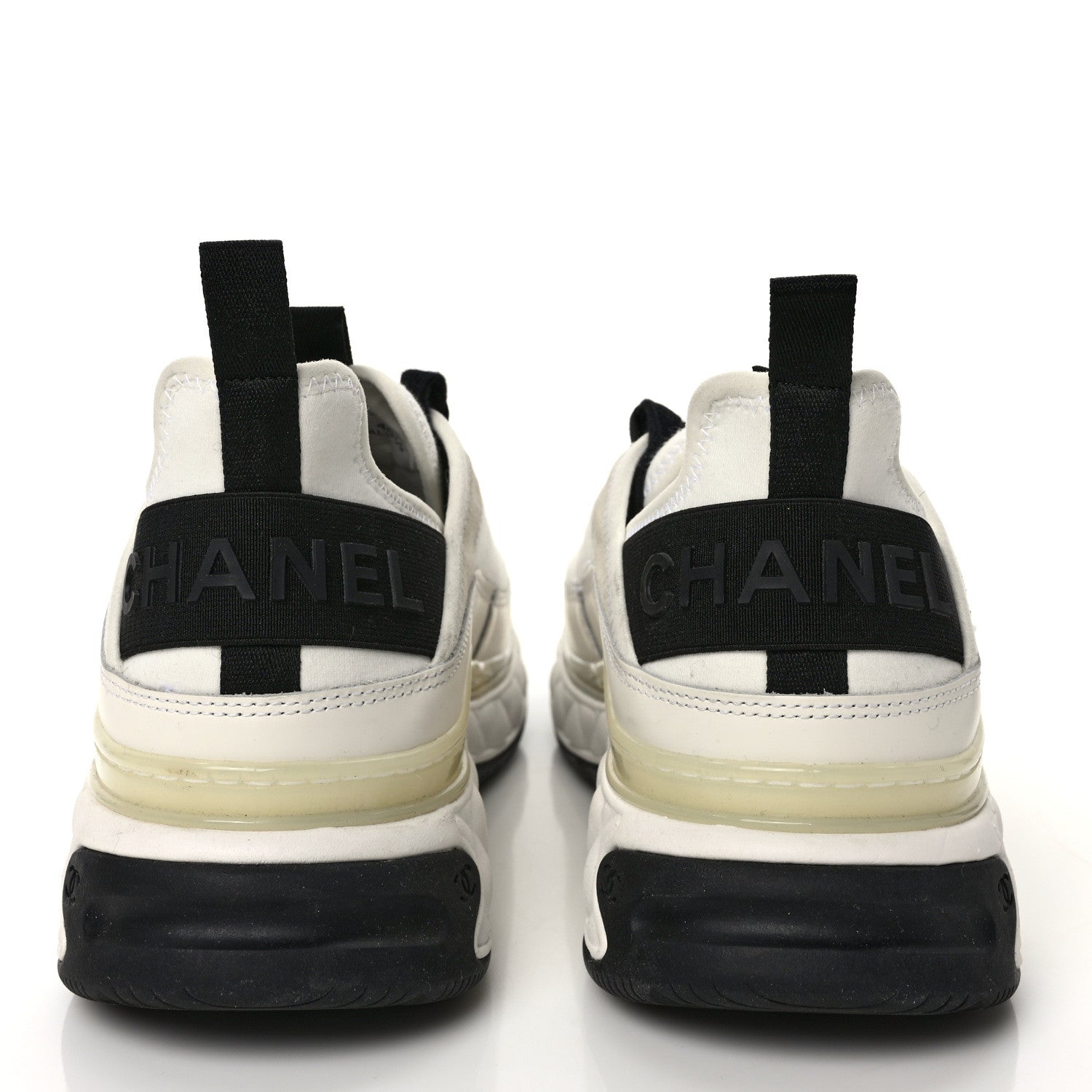 Chanel Velvet Calfskin Mixed Fibers CC Sneakers 40.5 Ivory Black 5 of 9