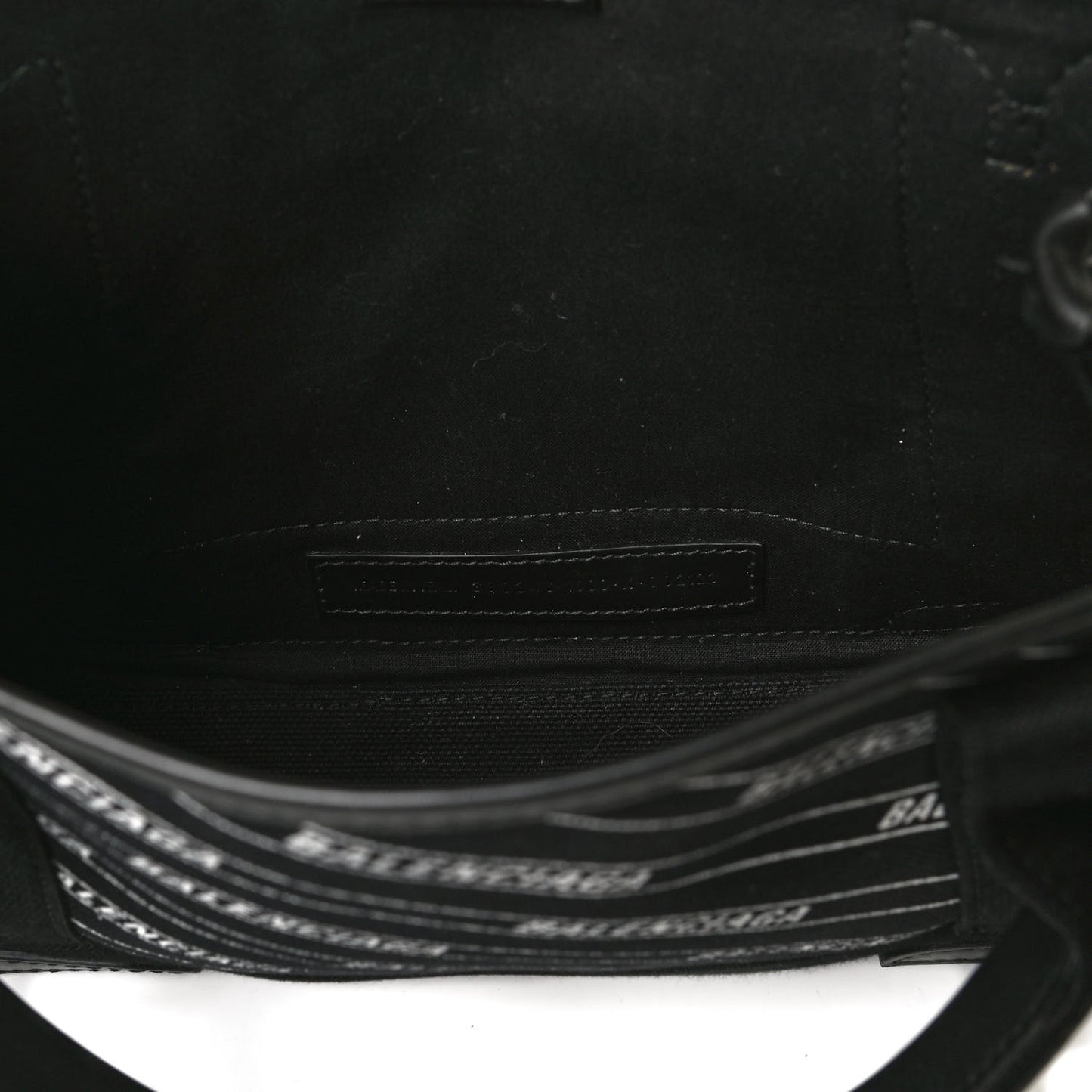 Cotton Canvas Calfskin Logo Print Navy Cabas XS Black White
