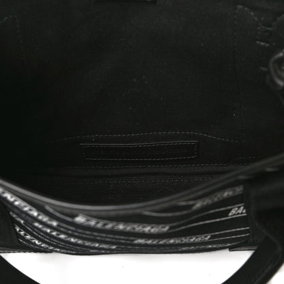 Balenciaga Cotton Canvas Calfskin Logo Print Navy Cabas XS Black White 8 of 18