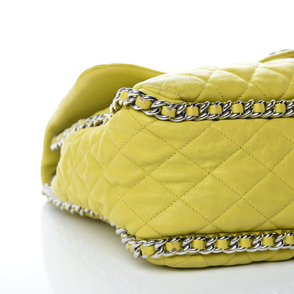 Chanel Washed Lambskin Quilted Maxi Chain Around Flap Yellow 8 of 18