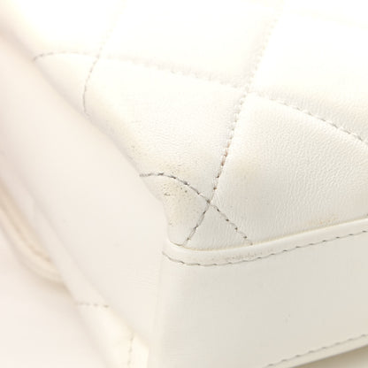 Chanel Lambskin Quilted Small CC Crystal Logo Chain Flap White 12 of 20