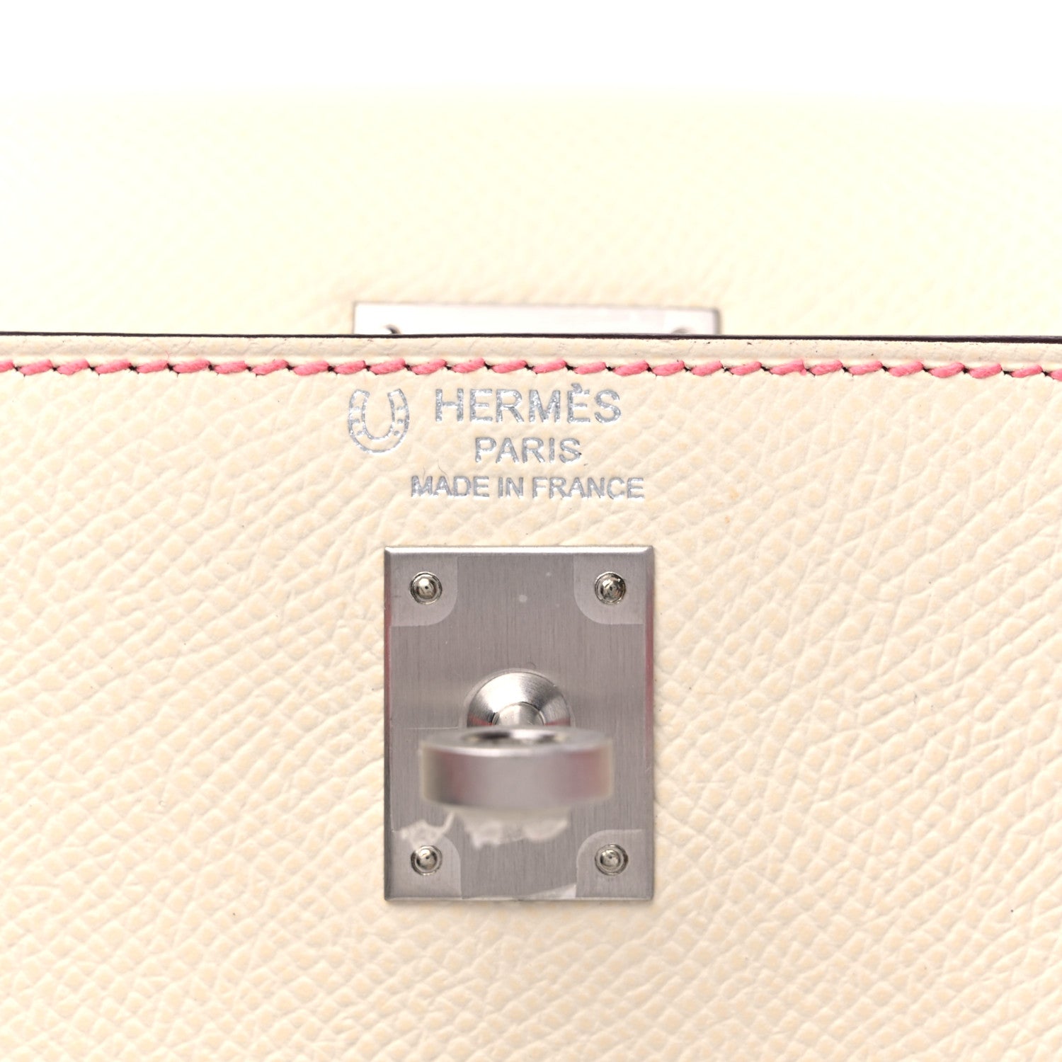 Hermes Epsom Bi-Color Horseshoe Kelly Sellier 25 Nata Rose Azalee 6 of 10