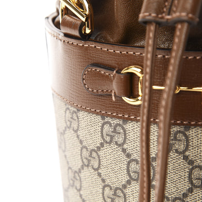 Gucci GG Supreme Monogram Small 1955 Horsebit Bucket Bag Beige Brown Sugar 8 of 11
