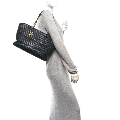Chanel Calfskin Chevron Quilted Surpique Tote Black 2 of 10