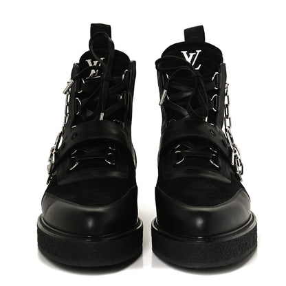 Louis Vuitton Calfskin Suede Mens Creeper Ankle Boots 9.5 Black 2 of 8