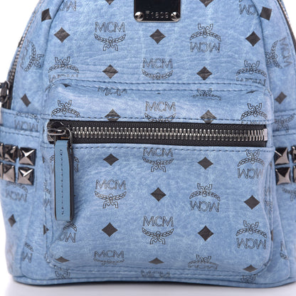 MCM Visetos Side Stud X-Mini Stark Bebe Boo Backpack Blue 9 of 9