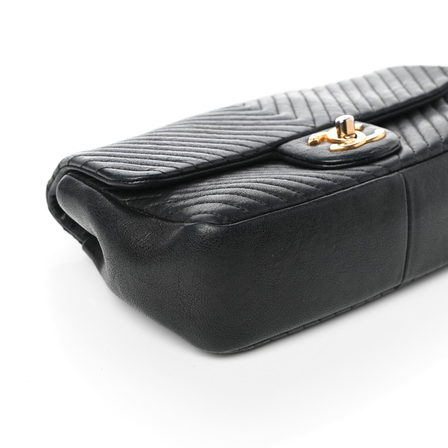 Chanel Calfskin Surpique Chevron Small Flap Black 8 of 9