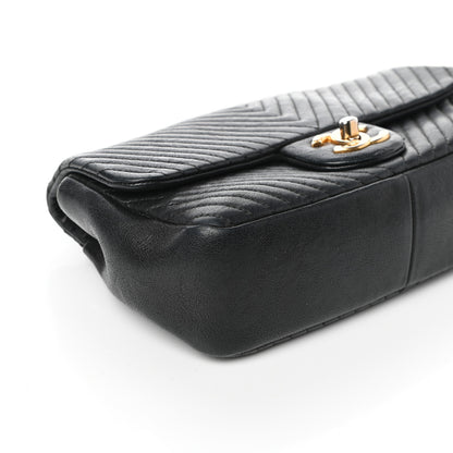 Chanel Calfskin Surpique Chevron Small Flap Black 8 of 9
