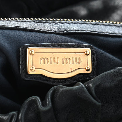 Miu Miu Vitello Lux Top Handle Satchel Black 6 of 10