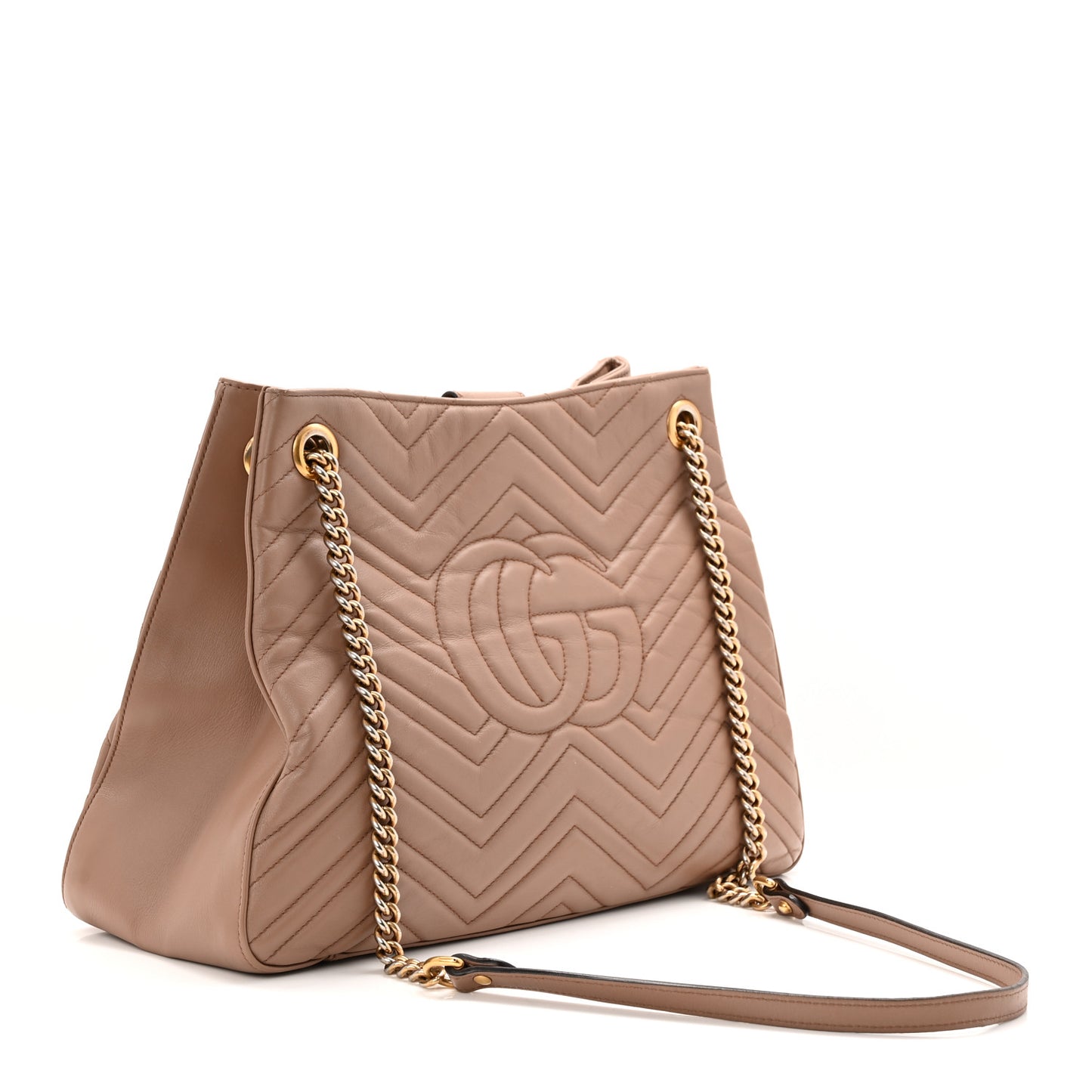 Calfskin Matelasse Medium GG Marmont Shoulder Tote Bag Porcelain Rose