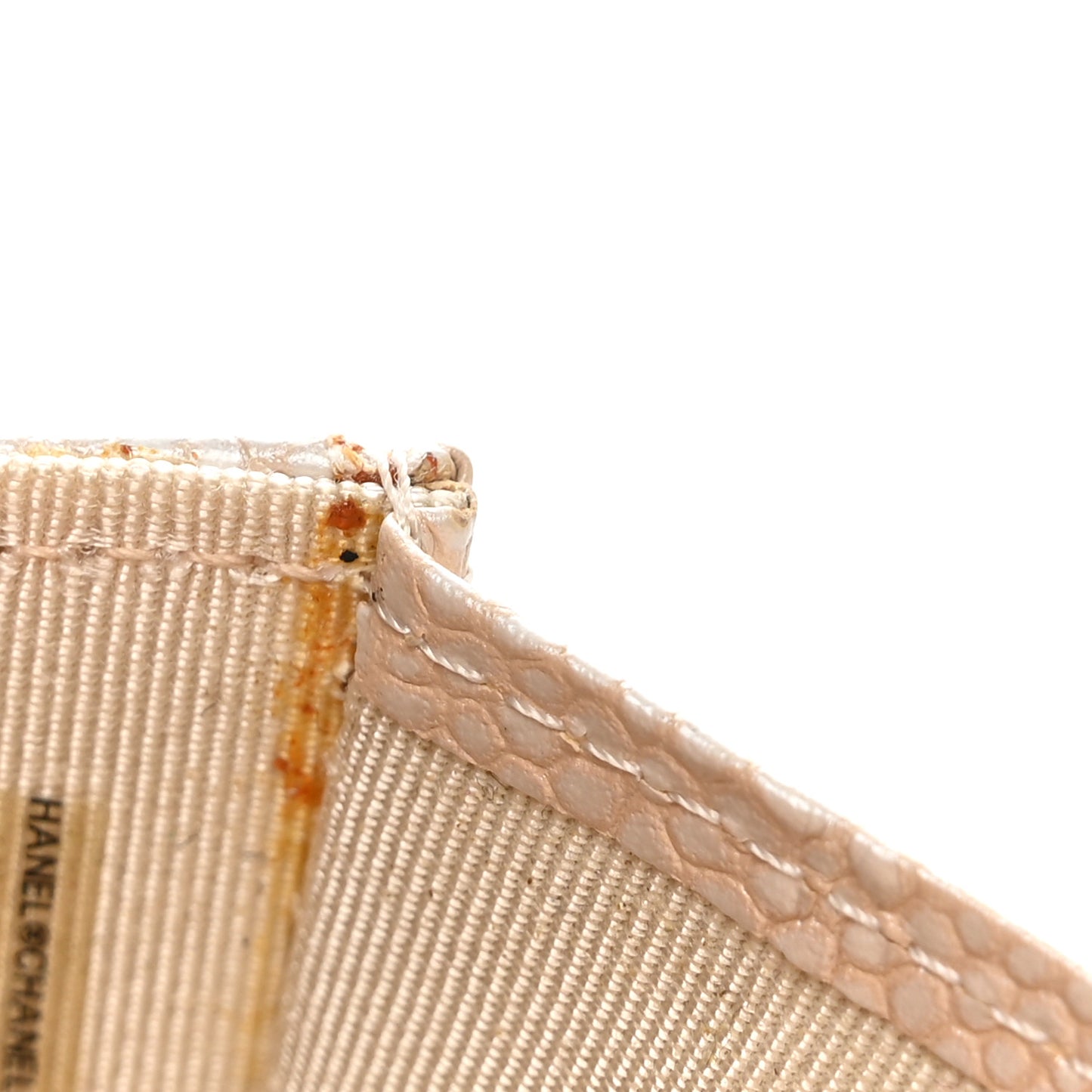 Iridescent Caviar Quilted Travel Wallet Beige