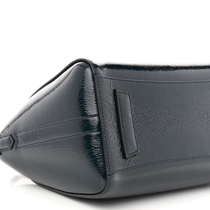Givenchy Crinkled Patent Deerskin Small Antigona Deep Blue 9 of 10