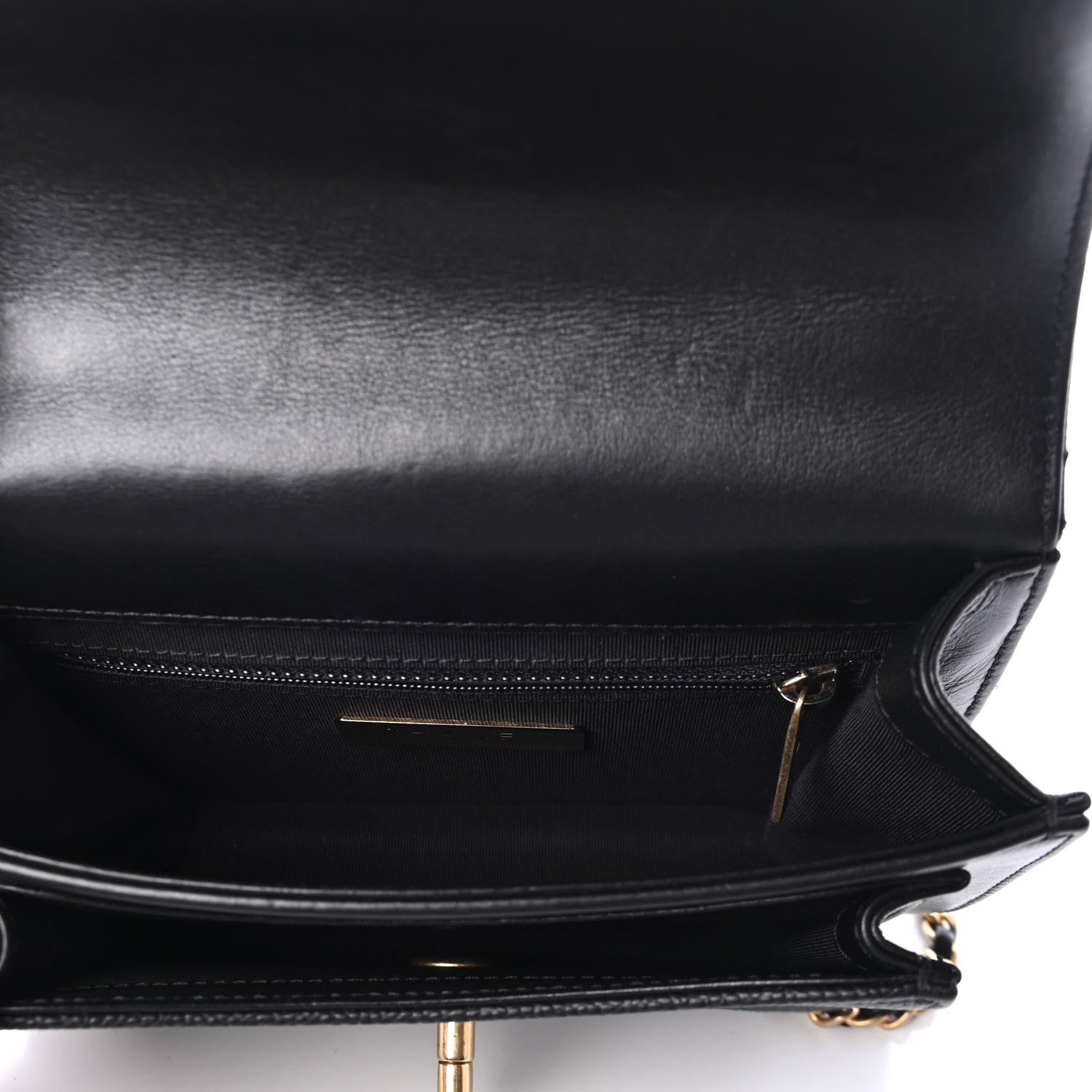 Chanel Calfskin Caviar Quilted Mini Chain Handle Flap Black 4 of 4