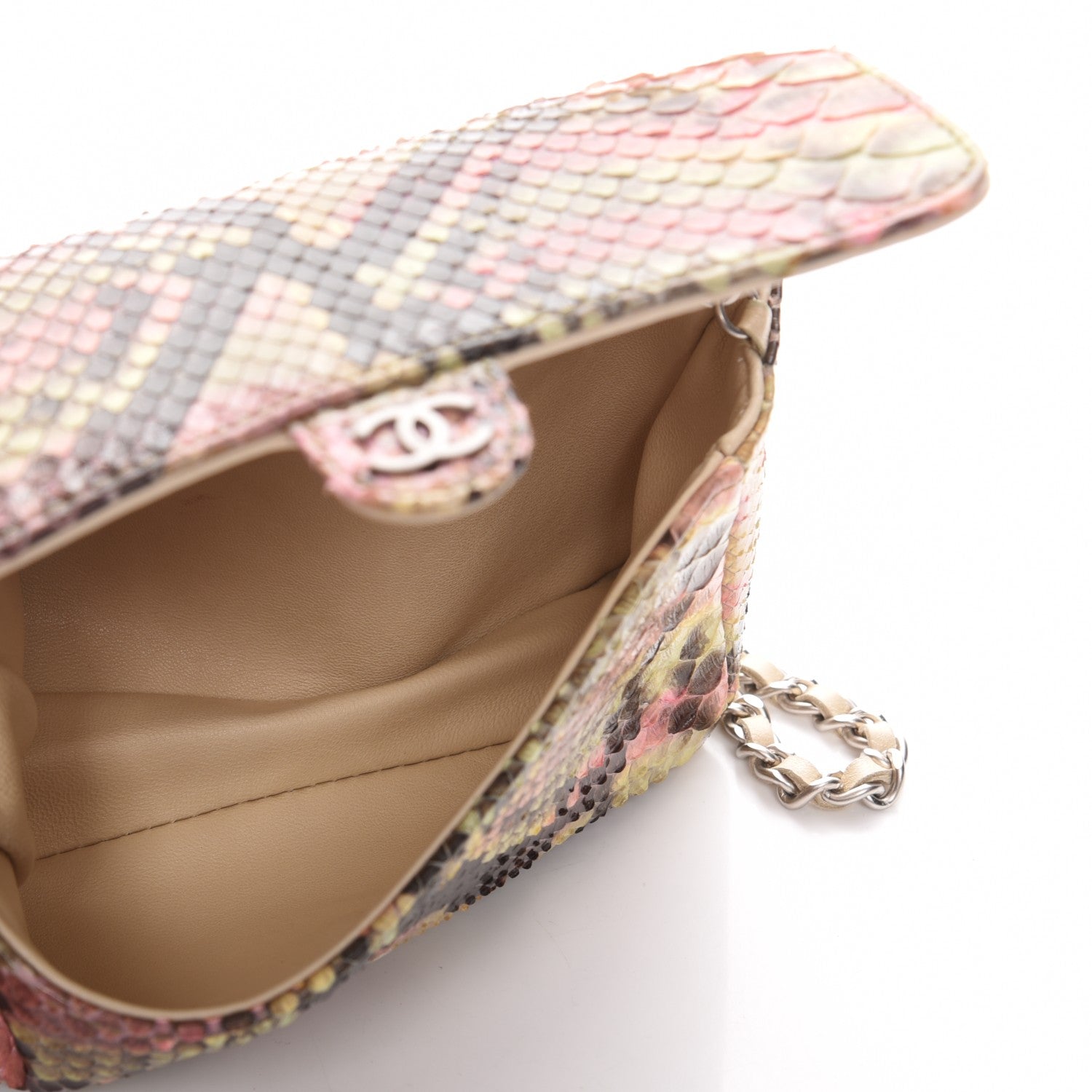 Chanel Python Extra Mini Rectangular Flap Pink 5 of 9