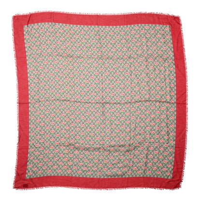 Gucci Modal Silk GG Monogram Big Pomme GG Shawl Scarf Beige Red 1 of 3