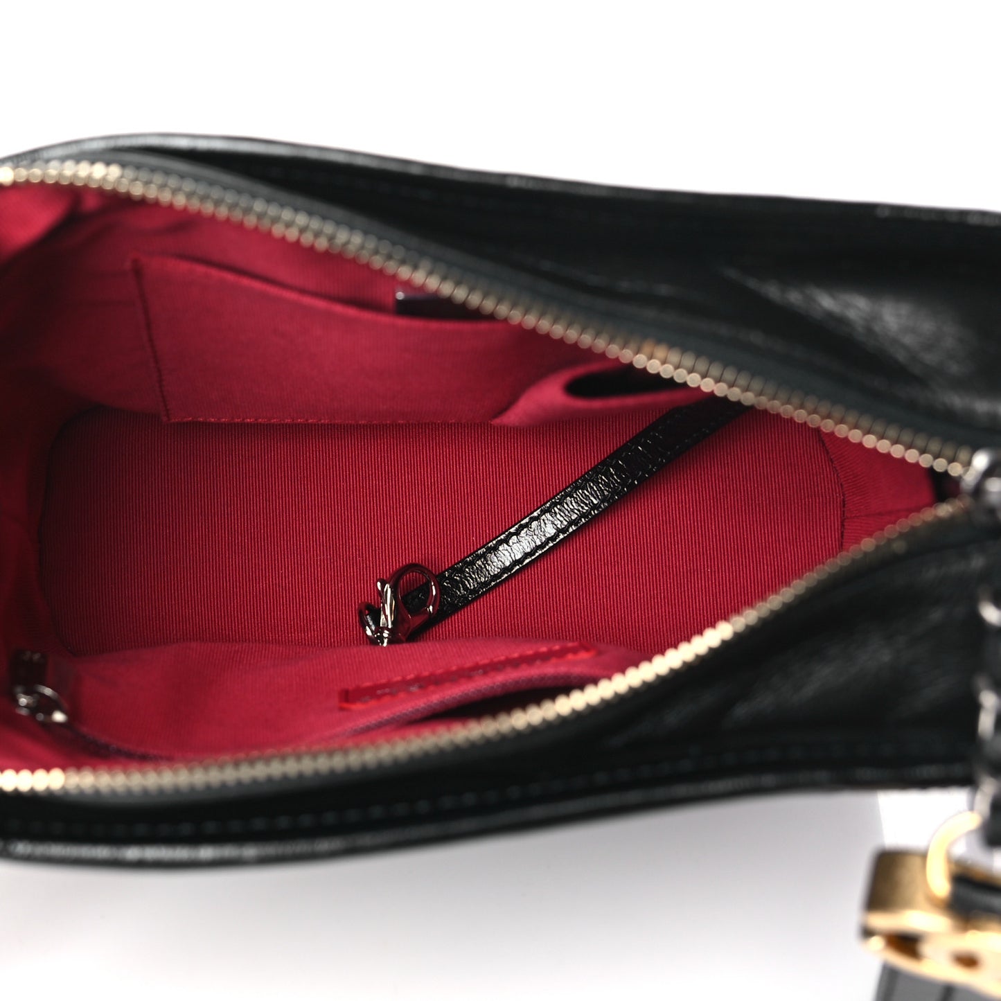 Aged Calfskin Quilted Small Gabrielle Hobo Black