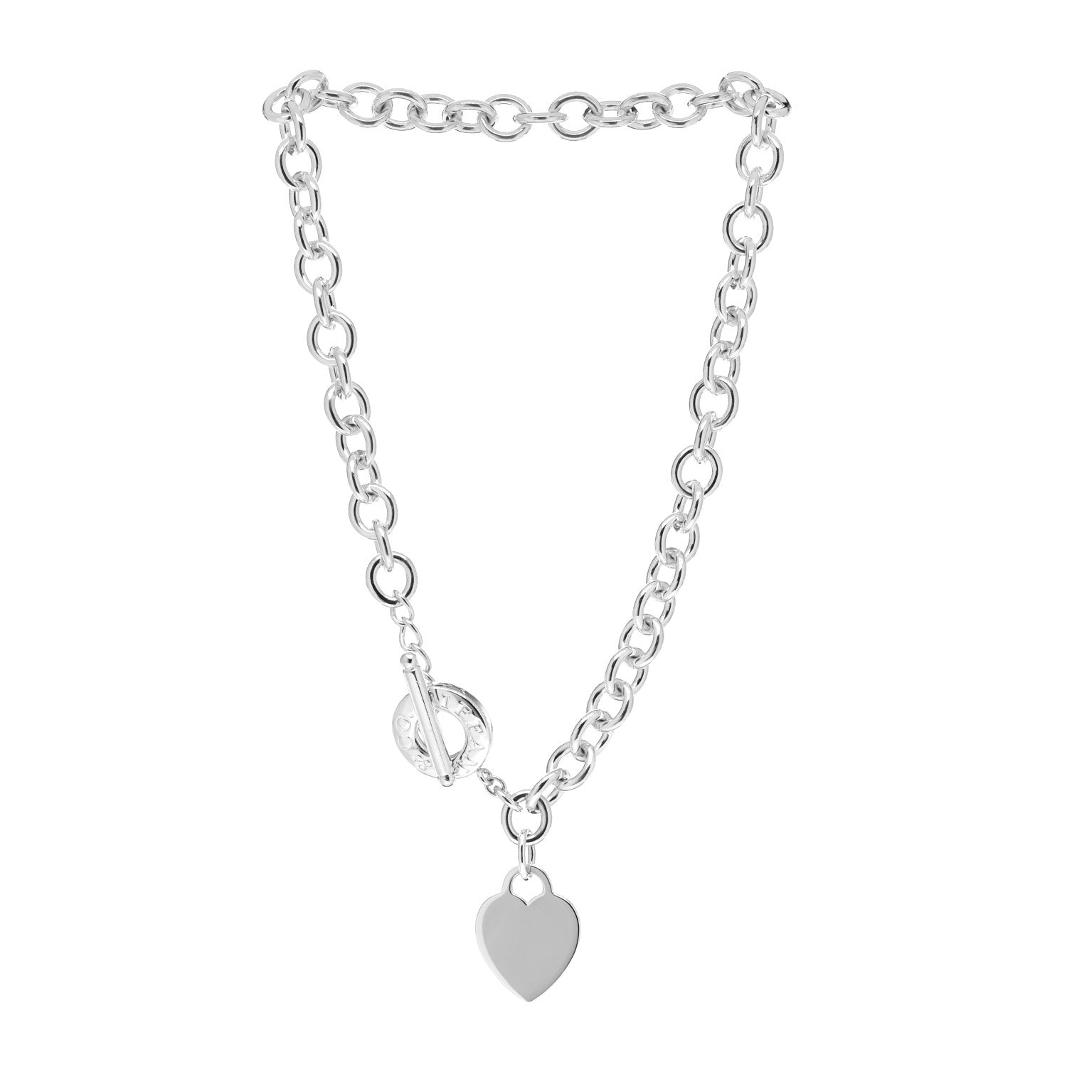 Tiffany Sterling Silver Heart Tag Toggle Necklace 3 of 5
