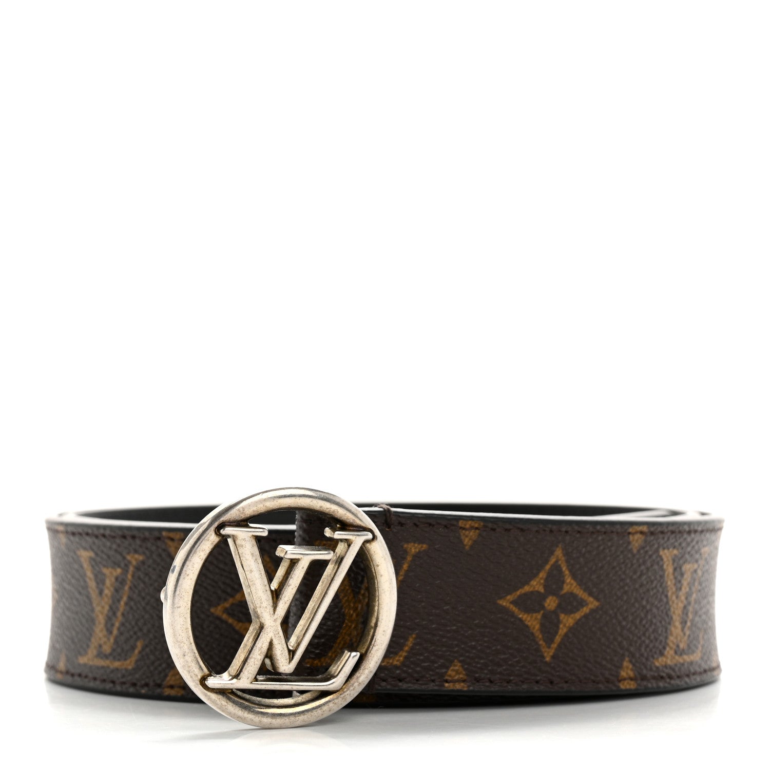 Louis Vuitton Monogram Calfskin 20mm LV Circle Reversible Belt 90 36 Black 1 of 7