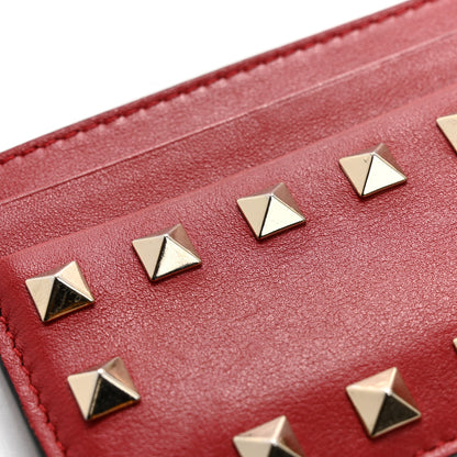 Valentino Garavani Vitello Rockstud Card Holder Rosso Valentino 9 of 13