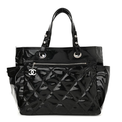 Chanel Vinyl Quilted Large Paris Biarritz Tote Black 3 of 17