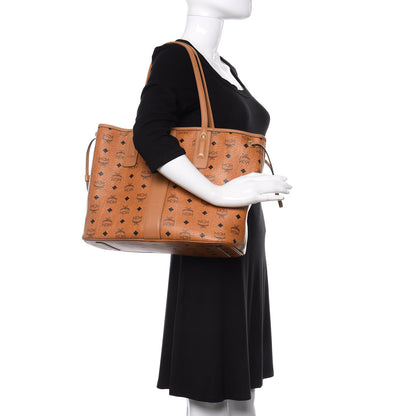 MCM Visetos Medium Liz Reversible Shopper Tote Cognac 2 of 16