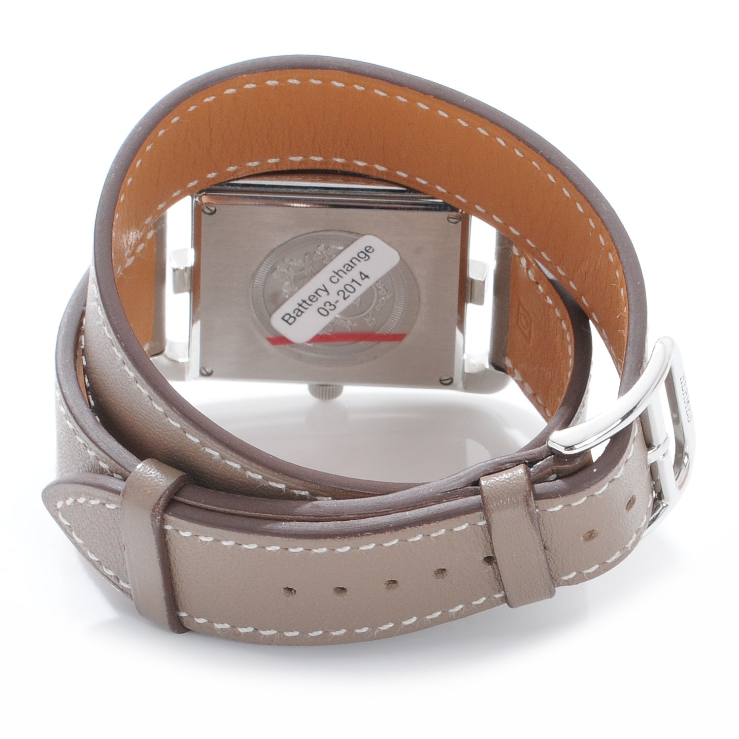 Hermes Stainless Steel Swift 29mm Cape Cod Double Tour Quartz Watch Etoupe 4 of 10